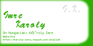 imre karoly business card